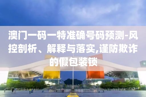 澳門一碼一特準確號碼預(yù)測-風(fēng)控剖析、解釋與落實,謹防欺詐的假包裝鎖